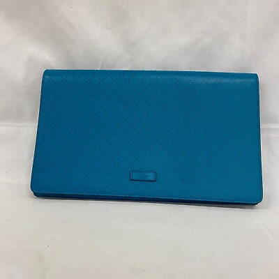 #ad Auth Gucci Clutch Bag Diamante Blue 354232 Leather From Japan 0721