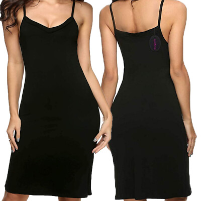 #ad Sexy Women Cotton Blend Sleep Dress Lingerie Sexy Long Slip Nightdress Nightgown