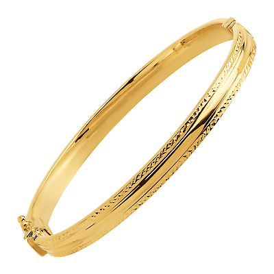 #ad Welry Diamond Cut Bangle Bracelet in 14K Yellow Gold