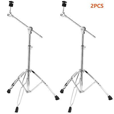 #ad Set of 2 Cymbal Straight Boom Stand Double Braced Percussion Tripod Holder Y1Q6