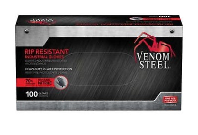 #ad Venom Steel Nitrile Gloves One Size Heavy Duty 2 Layer Protection 300 Gloves