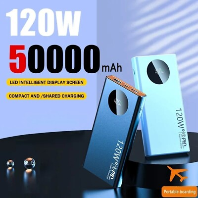 #ad 50000mah Power Bank 120w Super Fast Charging Ultra Long Life Portable Battery