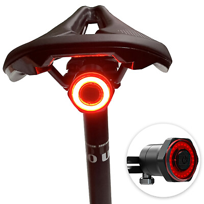 #ad MEROCA Smart Bike Tail Light Rear Bicycle Flashlight USB Rechargeable Taillight