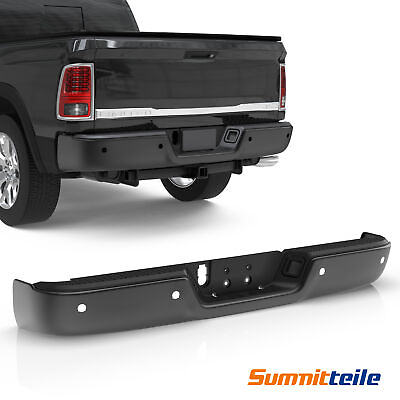 #ad Black Rear Bumper Assembly For 2009 2018 Dodge Ram 1500 w o Dual Exhaust