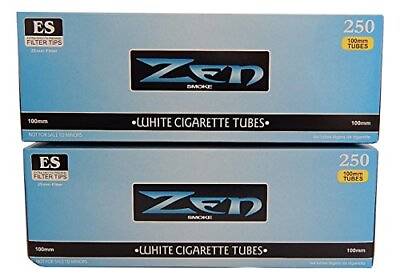 #ad Zen Light 100#x27;s Cigarette Tubes 2 Pack 250 ct per box