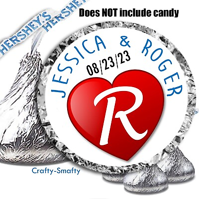 #ad 108 Personalized Monogram Wedding for Hershey Kisses Labels Party Favors Custom