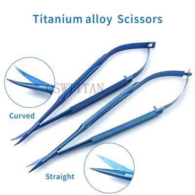 #ad Titanium Ophthalmic Micro Cornea scissors Surgery Ophthalmic Instrument