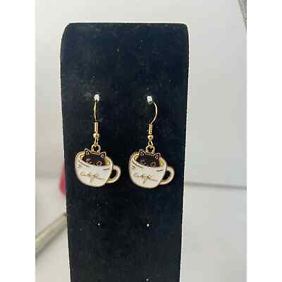 #ad Cute black cat earrings