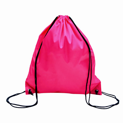 Girls Nylon Dark Pink Bag Draw string Backpack Back pack travel school US Seller $4.74