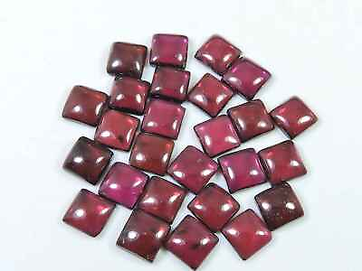 #ad 7X7MM Natural Red Garnet Square Cabochon Loose Gemstone 26Pcs Lot