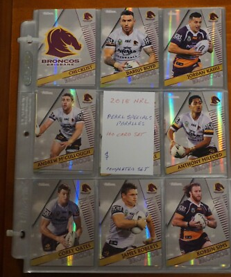 #ad 2018 nrl traders pearl specials parallels 160 card set in card sheets