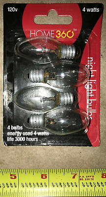 #ad 4 Count Clear Night Light Bulbs 120 Volt 4 Watt Value pack