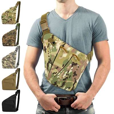 #ad Men Tactical Sling Bag Chest Shoulder Fanny Pack Cross Body Molle Pouch Backpack