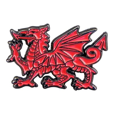 #ad Welsh Dragon Red Enamel Lapel Pin Badge Brooch Wrexham Wales Cymru BNWT NEW Gift
