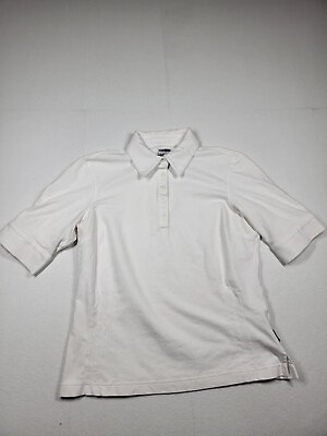 Adidas Climalite Stretch Medium Women#x27;s Polo Golf Shirt White $13.00