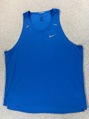 #ad Nike MILER Swoosh Running Tank Top Men#x27;s XXL Blue