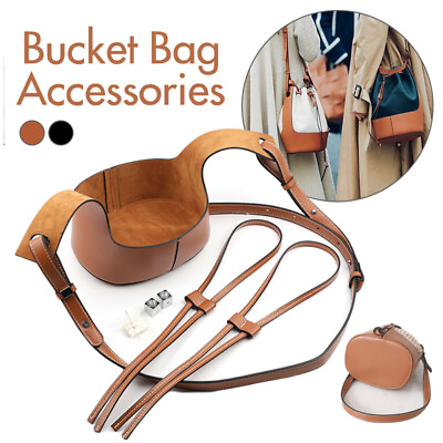 PU Leather Bag Bottom Shoulder Strap Woven Bucket Bags Set Handbag Accessories $29.99
