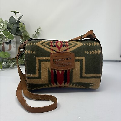 #ad Pendleton Woolen Mills Purse Handbag Red Green Small Original