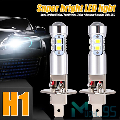 #ad 2x H1 LED Headlight Bulbs Conversion Kit High Low Beam Super Bright 6500K White