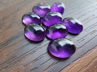 #ad Natural African PURPLE AMETHYST Loose Gemstone Oval Cabochon 6X8MM