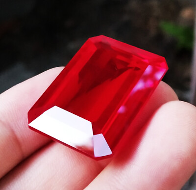 #ad 29x22mm. OCTAGON CORUNDUM BLOOD RED RUBY GEMs EXCELLENT LOOSE GEMs 98cts.