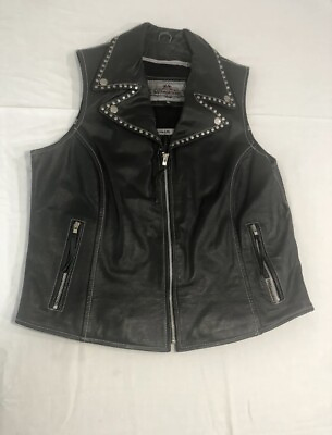 #ad #ad Milwaukee Black Leather Motorcycle Women’s XL Vest