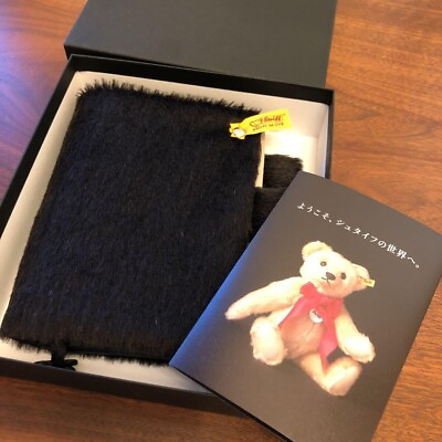 #ad Steiff x Hobonichi A6 size notebook cover comes with box and brochure black NEW