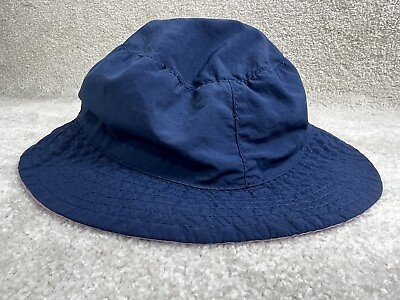 L.L. Bean Hat Womens Small Medium Blue Pink Bucket Hat USA Made Vintage $19.88