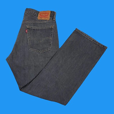 #ad Levis 514 Mens Size 36x32 Actual 36x30 Regular Straight Fit Jeans Gray Denim