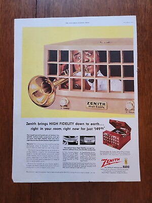 #ad Original 1954 Zenith Radio Telephone Booth Vintage COLOR Print Ad FREE SHIP