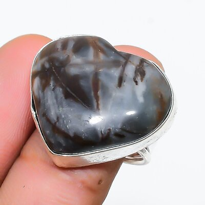 #ad Silverleaf Jasper Gemstone Handmade 925 Sterling Silver Jewelry Ring Size 6.5