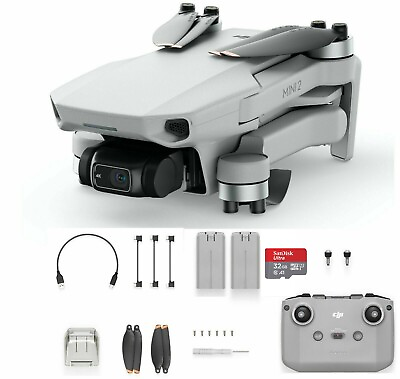 #ad DJI Mini 2 Drone Ready To Fly 2 battery Bundle and Memory Certified Refurbished