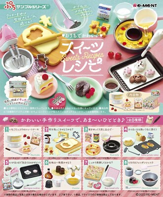 #ad Re Ment Rement Miniature Dollhouse Decoration Sweets Recipes Dessert Cooking Set