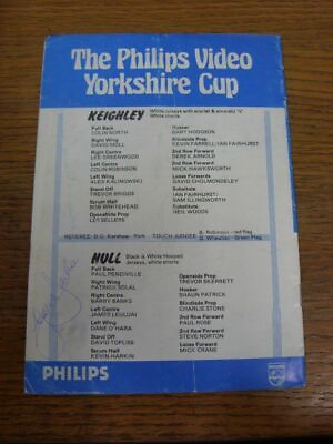 #ad 14 09 1983 Autographed Rugby League Programme: Keighley v Hull Yorkshire Cup