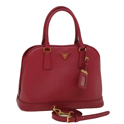 #ad PRADA Safiano leather Hand Bag 2way Pink Auth 57343