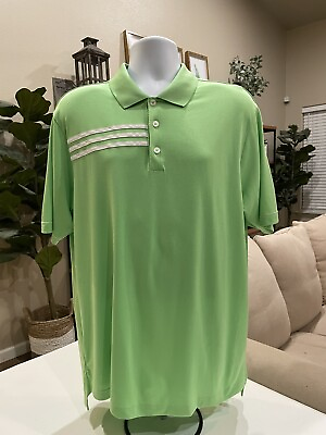 #ad Adidas Men#x27;s ClimaCool Short Sleeve Green Polo North Stone CC Golf Shirt L