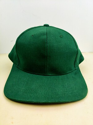 #ad Vintage Green Cotton Blank Trucker Hat Strapback Dad Cap NOS NEW Multiple Avail