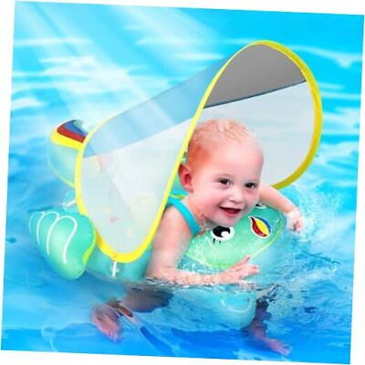 #ad Ultra Safe Baby Pool Float Never Flipped Over UPF50 Sun Canopy Large Blue