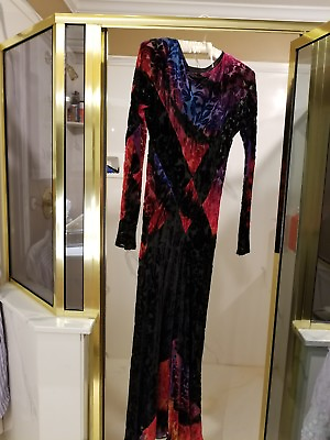 #ad Carter Smith Shibori Silk Velvet dress jewel tones black slip dress NWT