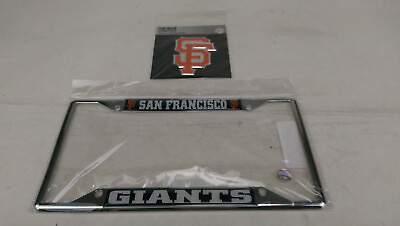#ad New 1 Chrome License Plate Frame Aluminum Decal Emblem MLB San Francisco Giants