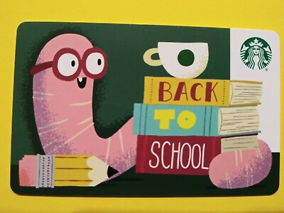 #ad STARBUCKS CARD 2018 quot;BACK TO SCHOOLquot; 🍎BOOK WORMS CUTE CARD GREAT PRICE🍎