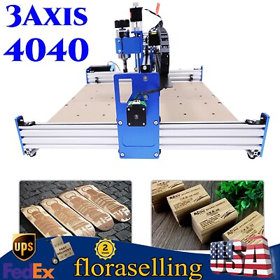 #ad 3 Axis 4040 Wood Carving Milling Machine Cnc Router Engraver Engraving Cutting