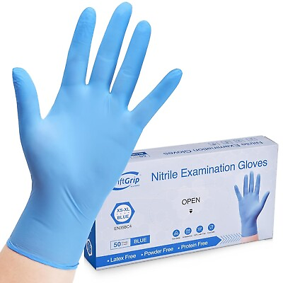 #ad Disposable Nitrile Exam Blue 3 6mil Latex Free Medical Cleaning Food Safe Gloves