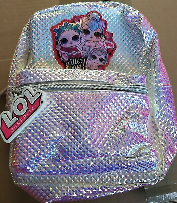 #ad Lol Suprise Small Mini Backpack For Girls Shiney Silver 10 Inch
