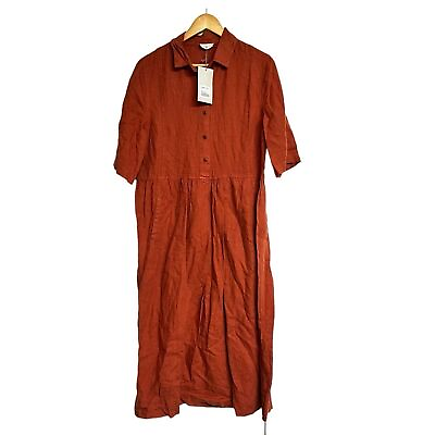 #ad New Poetry Garment Dyed Linen Shirtdress