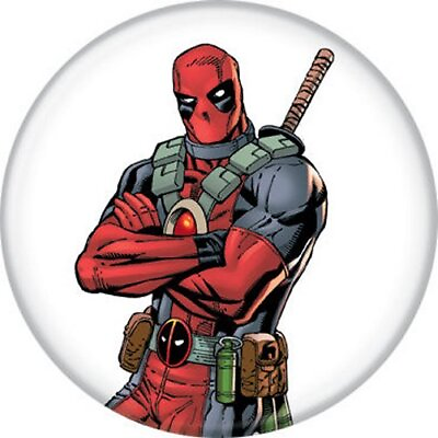 #ad Marvel Comics Deadpool Best Ever Licensed 1.25 Inch Button 81943