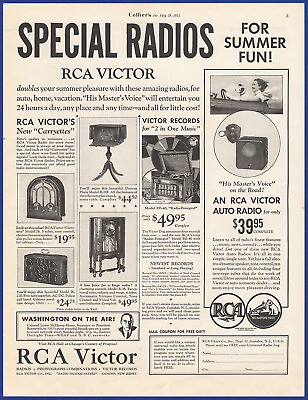 #ad Vintage 1933 RCA VICTOR Model Tube Radio 30#x27;s Print Ad