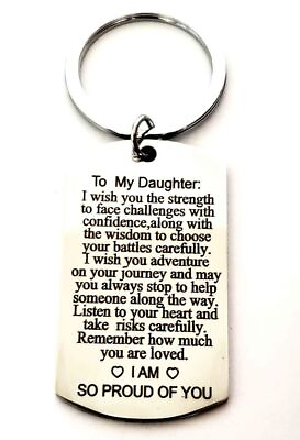 #ad To My Daughter I#x27;m So Proud Of You LOVE Keychain
