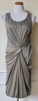 #ad NWT VERA WANG Gray Silver Cocktail Dress Formal Sleeveless Knee Length 10 $1395