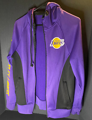 #ad LA Los Angeles Lakers Full Zip Hoodie NBA Jacket Men’s S Purple No Zipper